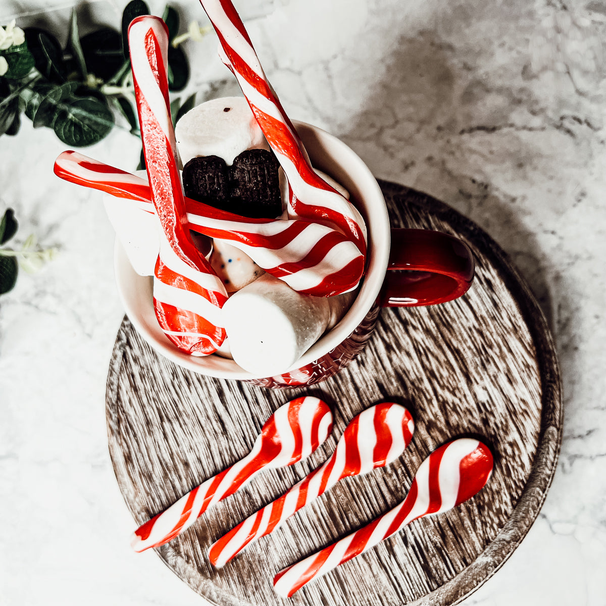 Edible Spoons 3 Flavors Peppermint Cinnamon Hot Cocoa Holiday Party Treats