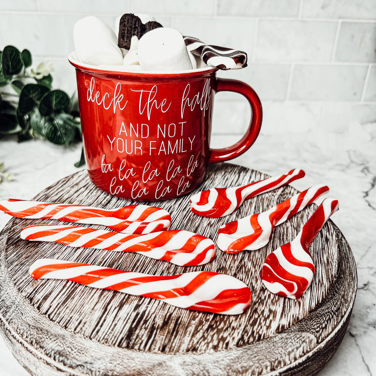 Edible Spoons 3 Flavors Peppermint Cinnamon Hot Cocoa Holiday Party Treats