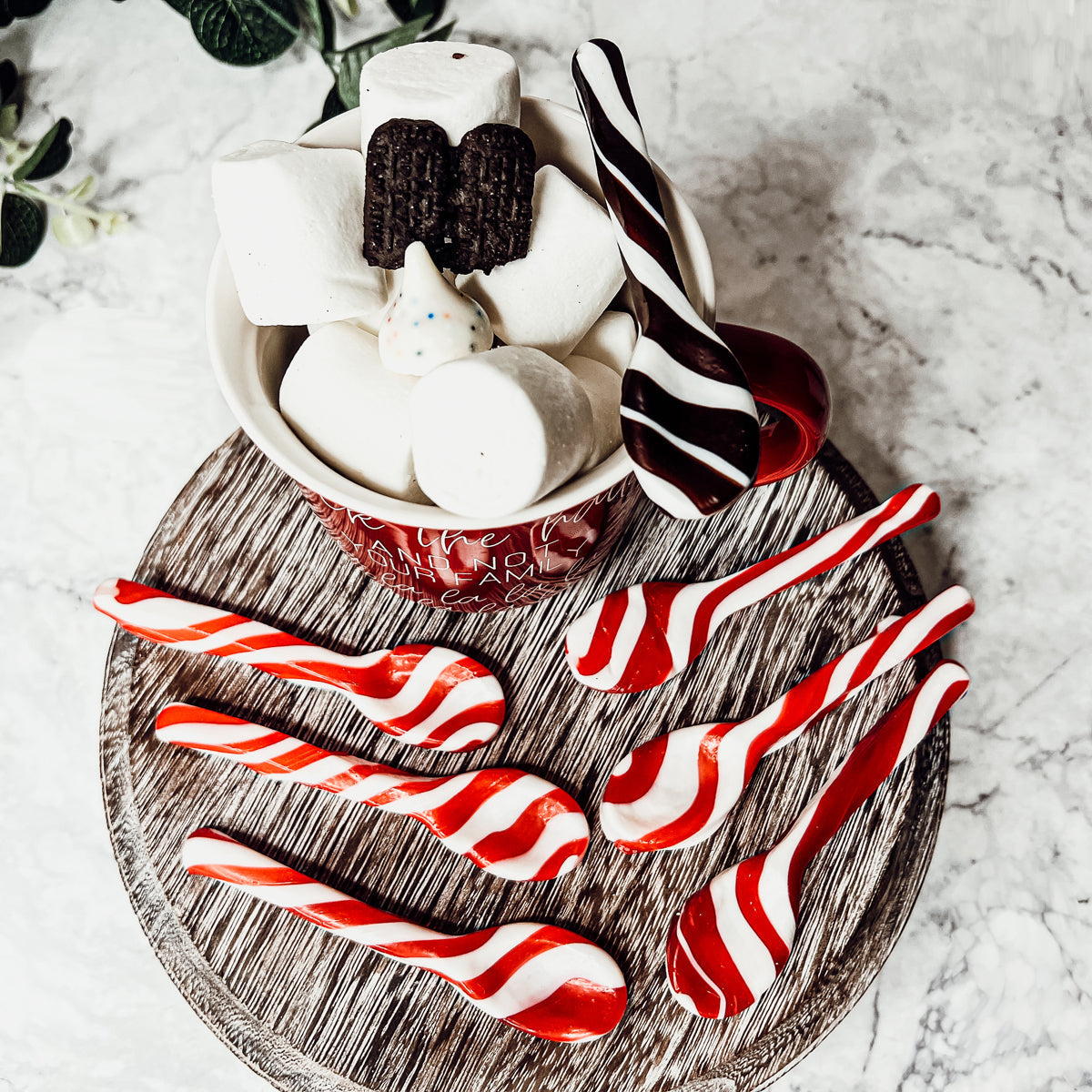 Edible Spoons 3 Flavors Peppermint Cinnamon Hot Cocoa Holiday Party Treats