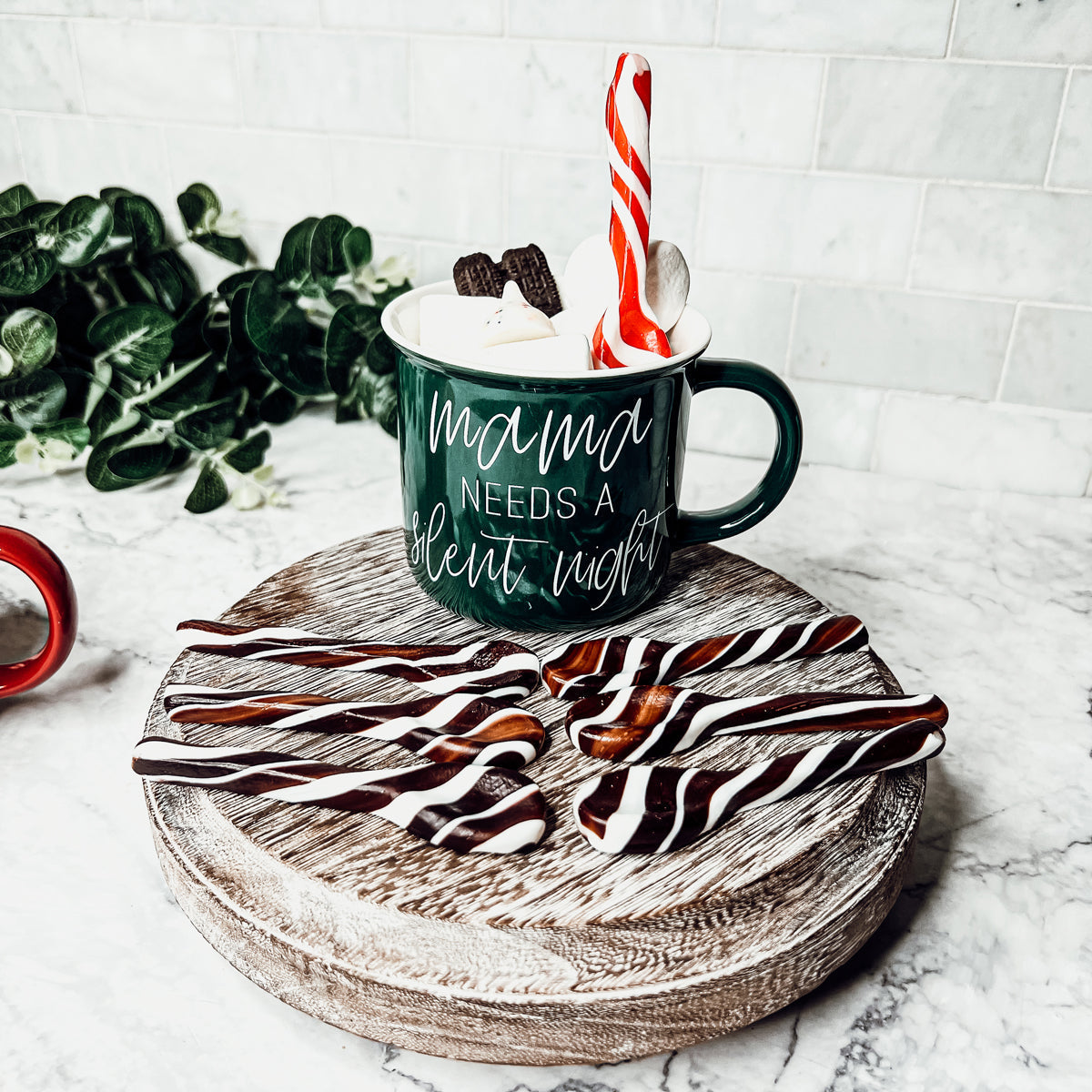 Edible Spoons 3 Flavors Peppermint Cinnamon Hot Cocoa Holiday Party Treats
