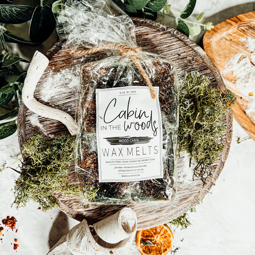 Wood Cabin XL Wax Melts - Natural Apple Walnut Cinnamon Nutmeg Bourbon Scent