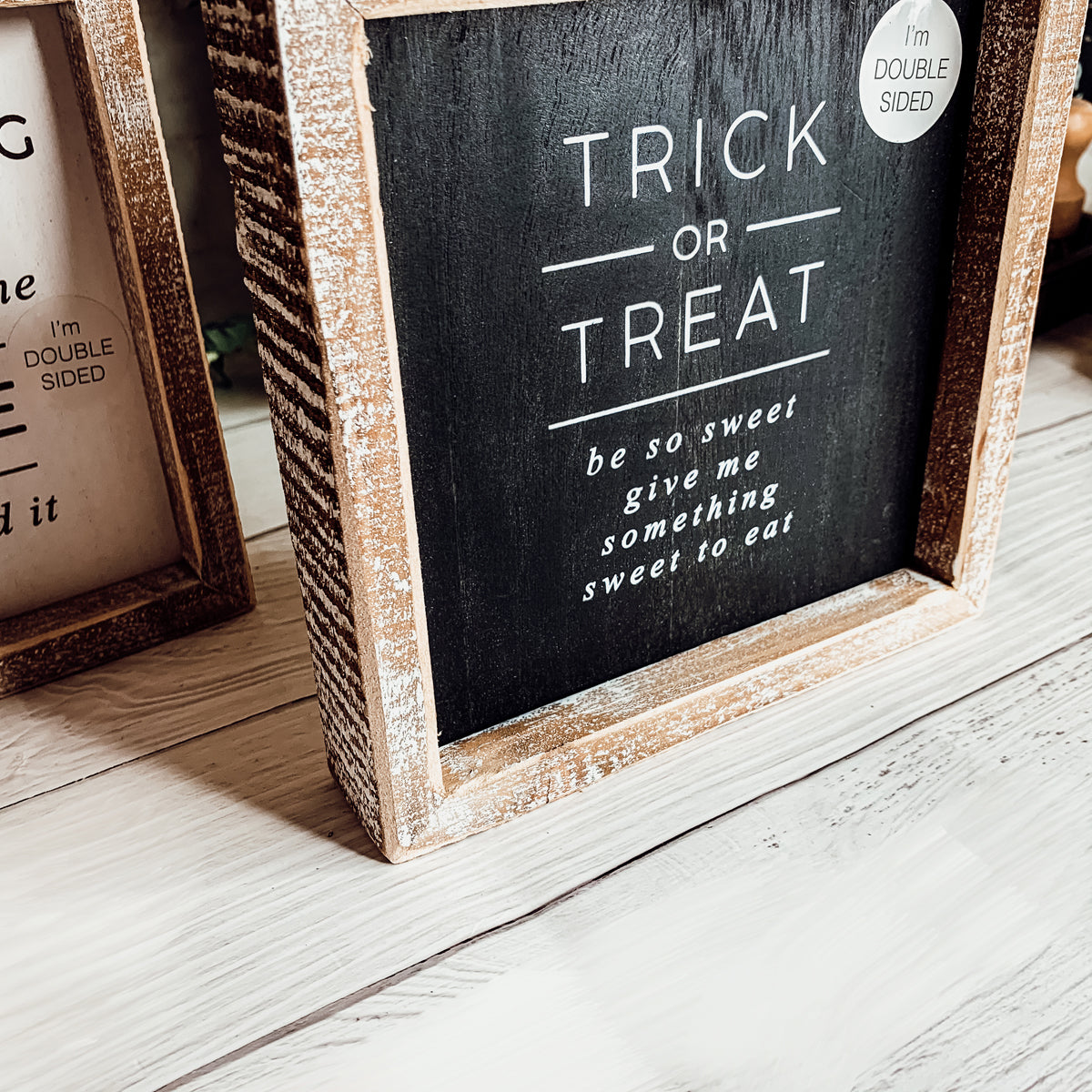 Double-Sided Halloween To Thanksgiving Reversible Porch Sign 2-in-1 Fall Decor
