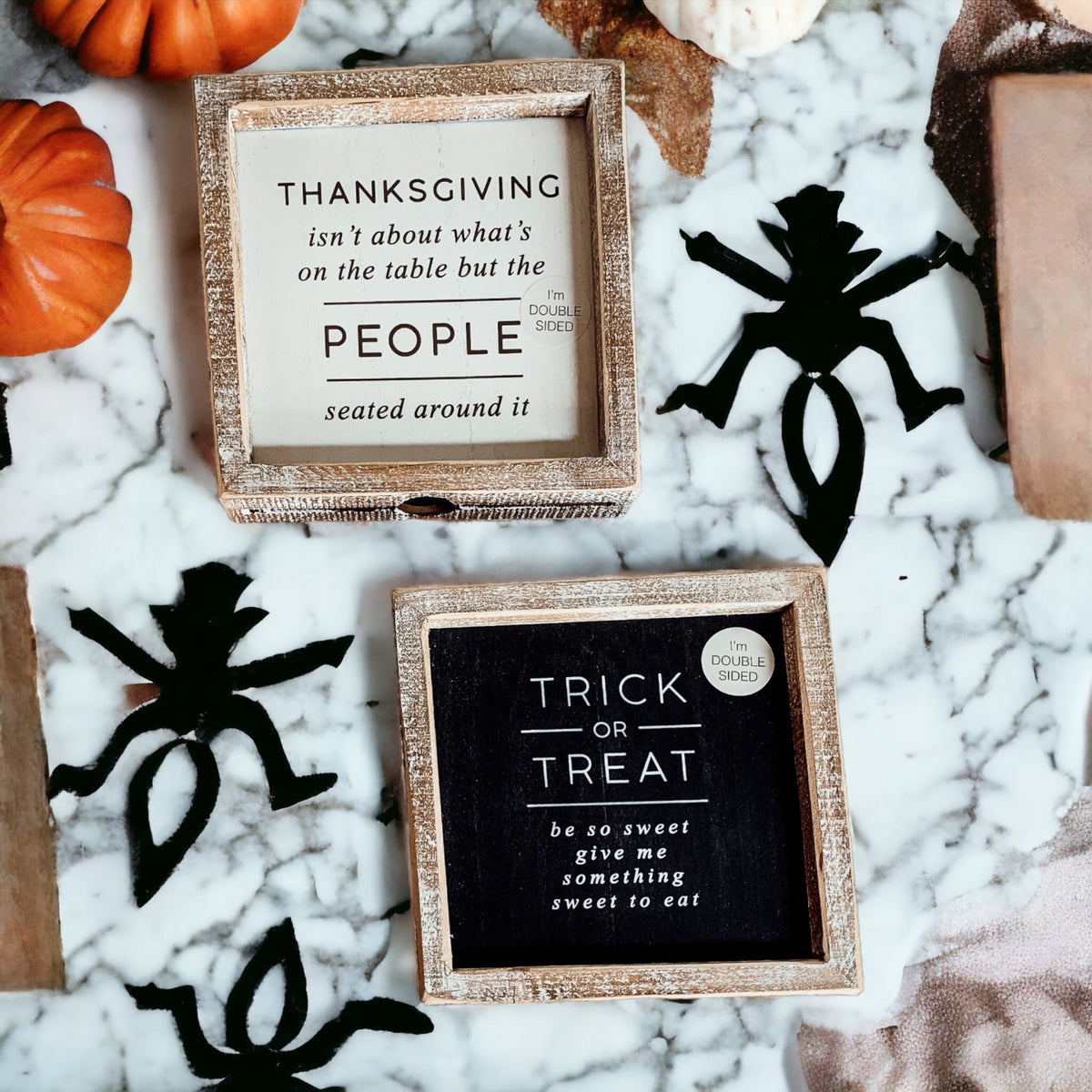 Double-Sided Halloween To Thanksgiving Reversible Porch Sign 2-in-1 Fall Decor
