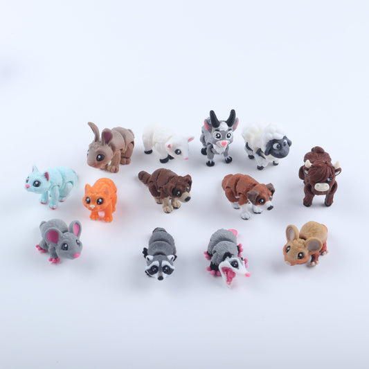 3D Printed Mini Forest, Farm & Home Animal Fidget Toy Pack – Cute Goodie Bag Gift Set