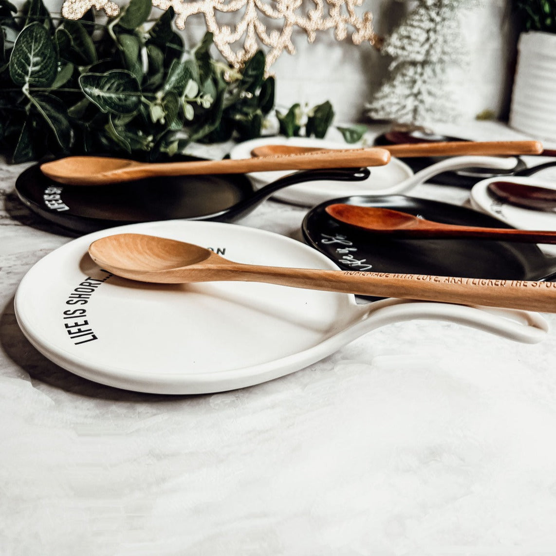 Spoon Rest And Wooden Spoon Set Custom Color Quote Choice Kitchen Gift