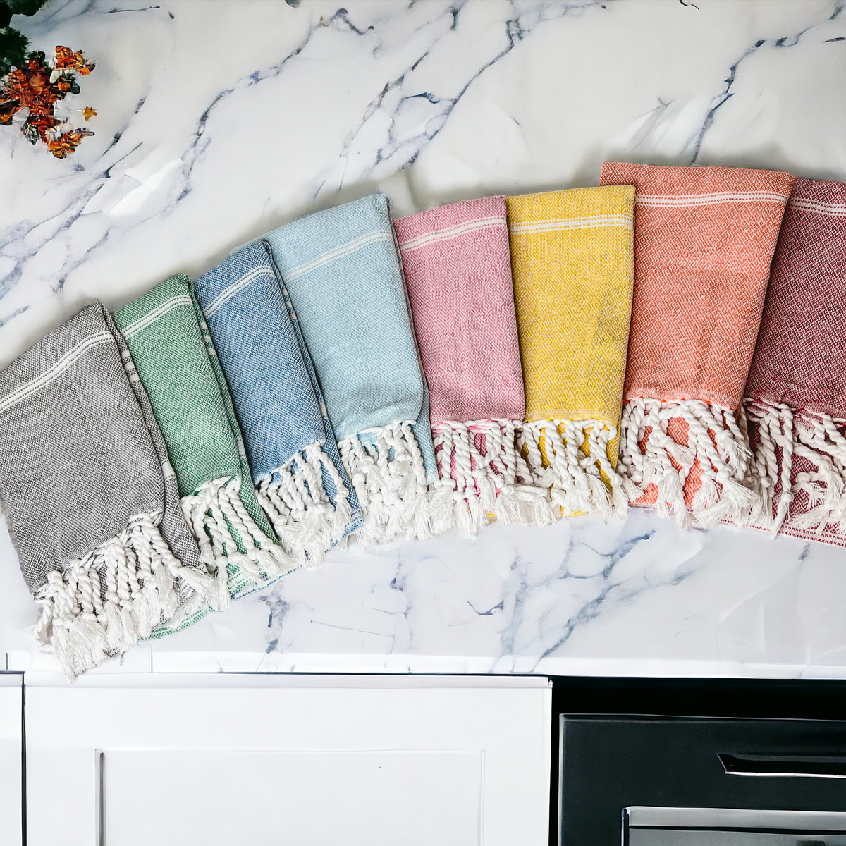 Turkish Hand Towel Oversized 100% Cotton Peshtemal Lightweight Absorbent