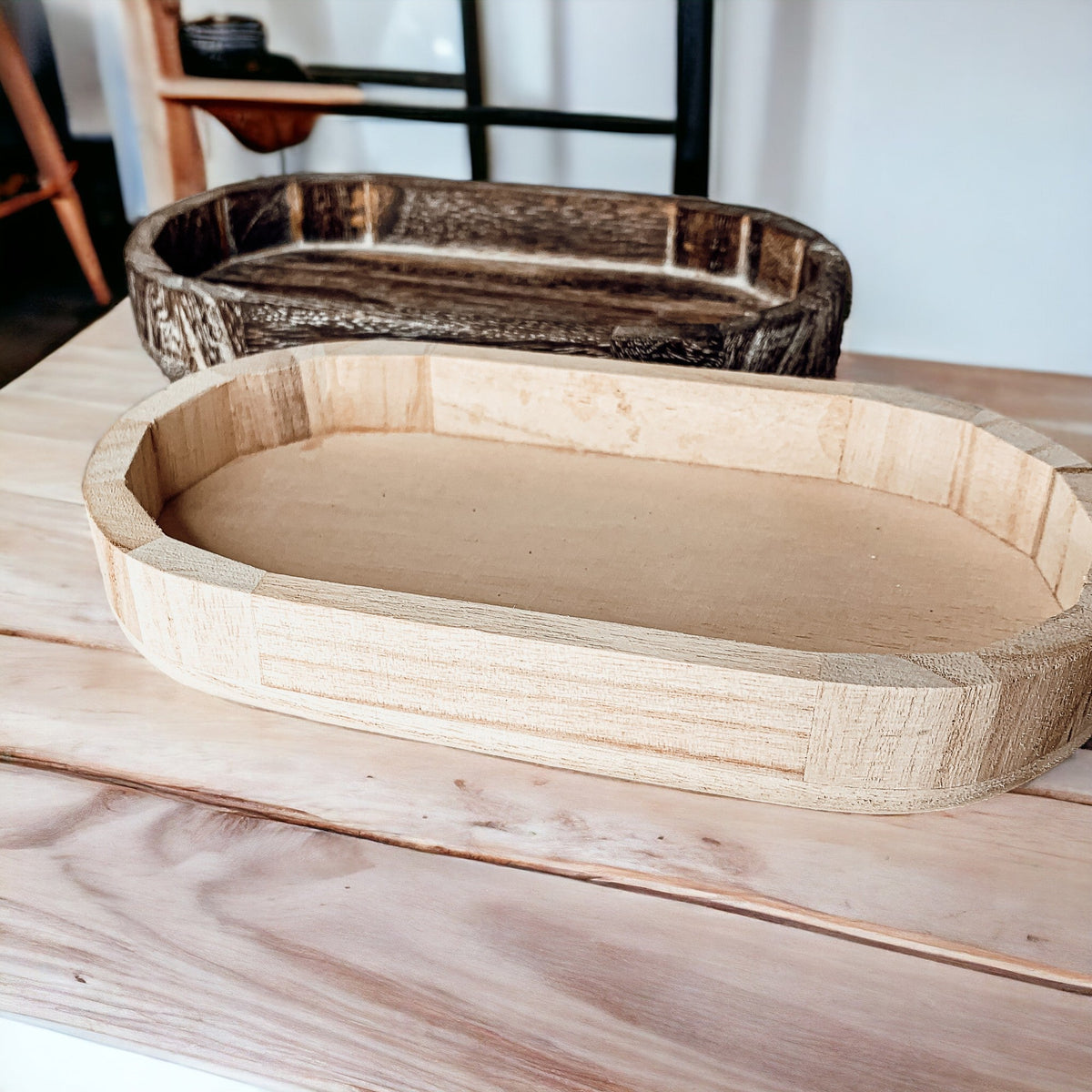 Handmade Rustic Wood Tray For Two 16oz Dispensers And Vanity Countertop Tray