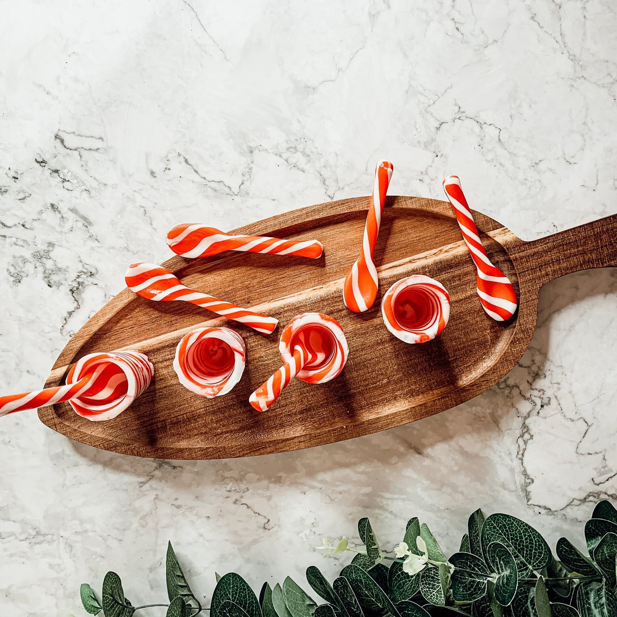 Edible Spoons 3 Flavors Peppermint Cinnamon Hot Cocoa Holiday Party Treats