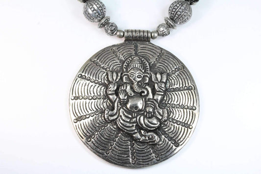 Ganesha Cosmos Handcrafted Spiritual Statement Necklace