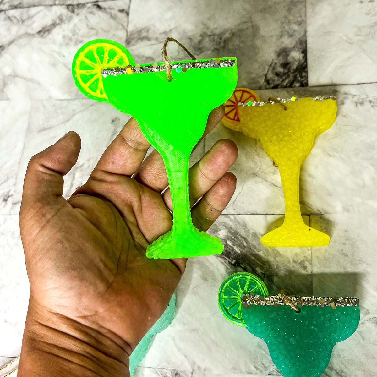 Margarita Car Air Freshener Scented Lime Cocktail Design Summer Car Freshie For Auto