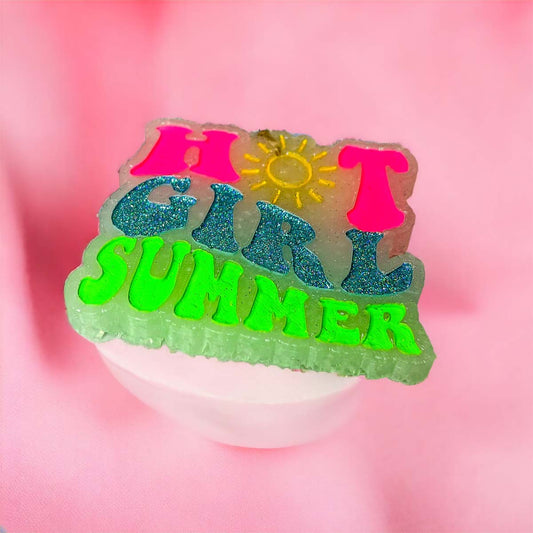 Hot Girl Summer Car Air Freshener Retro Sun Graphic Glitter Scented Hanging Car Accessory