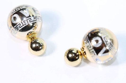 Glass Acrylic Ball Stud Earrings Large Small Polka Dot