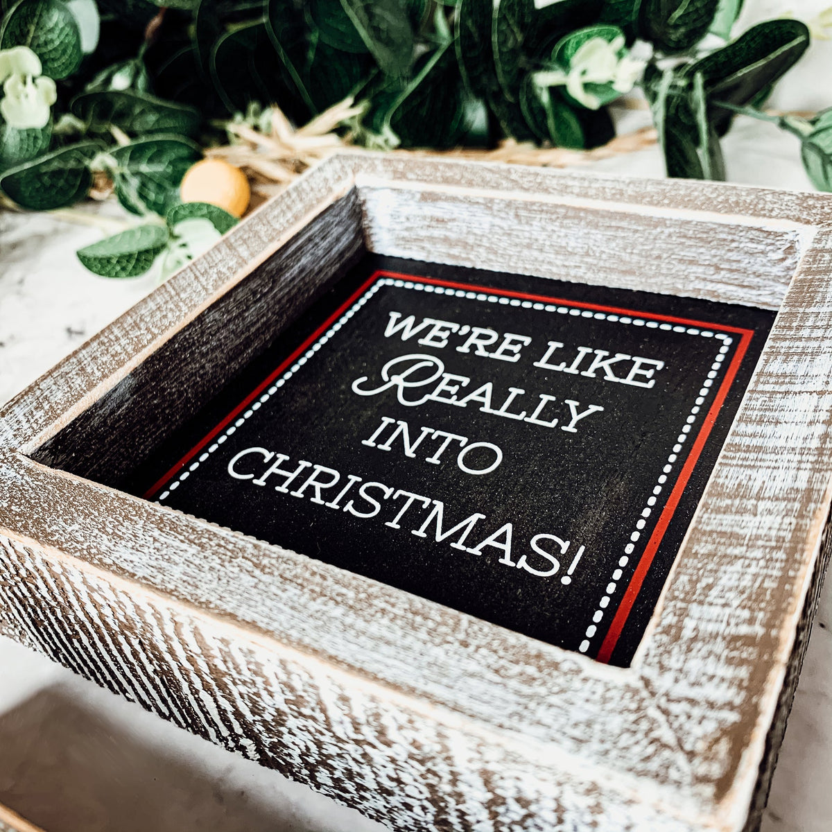 Black Chalkboard Style Wooden Christmas Sign Rustic Framed Holiday Wall Decor Set Of 4
