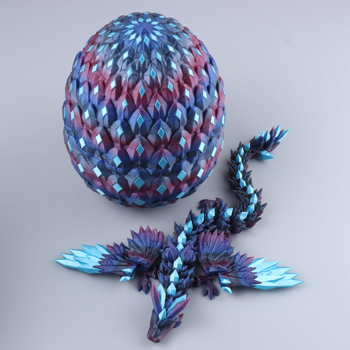 3D Printed Crystal Wing Dragon Fidget Toy – Articulated Fantasy Desk Toy Gift