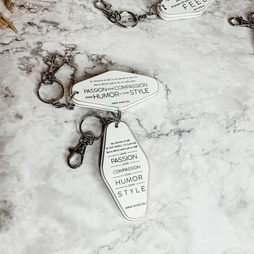 Wooden Inspirational Keychains Double Sided Engraved Motivational Messages Vertical Horizontal