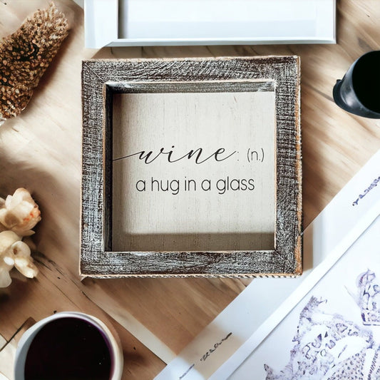 Framed Wine Sign Wall Art Rustic Home Decor For Wine Lovers Kitchen Bar Display Gift