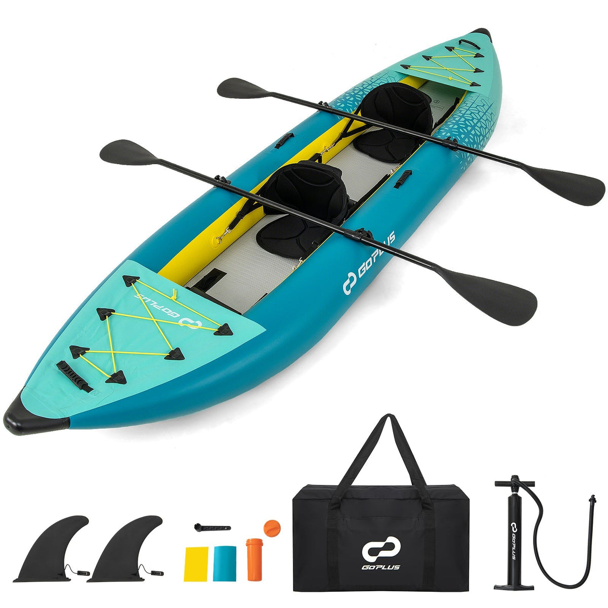 Set de kayak inflable para 2 personas con remos de aluminio y kit de reparación