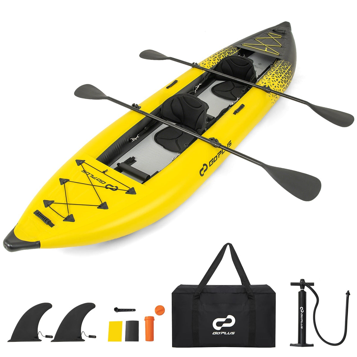 Set de kayak inflable para 2 personas con remos de aluminio y kit de reparación