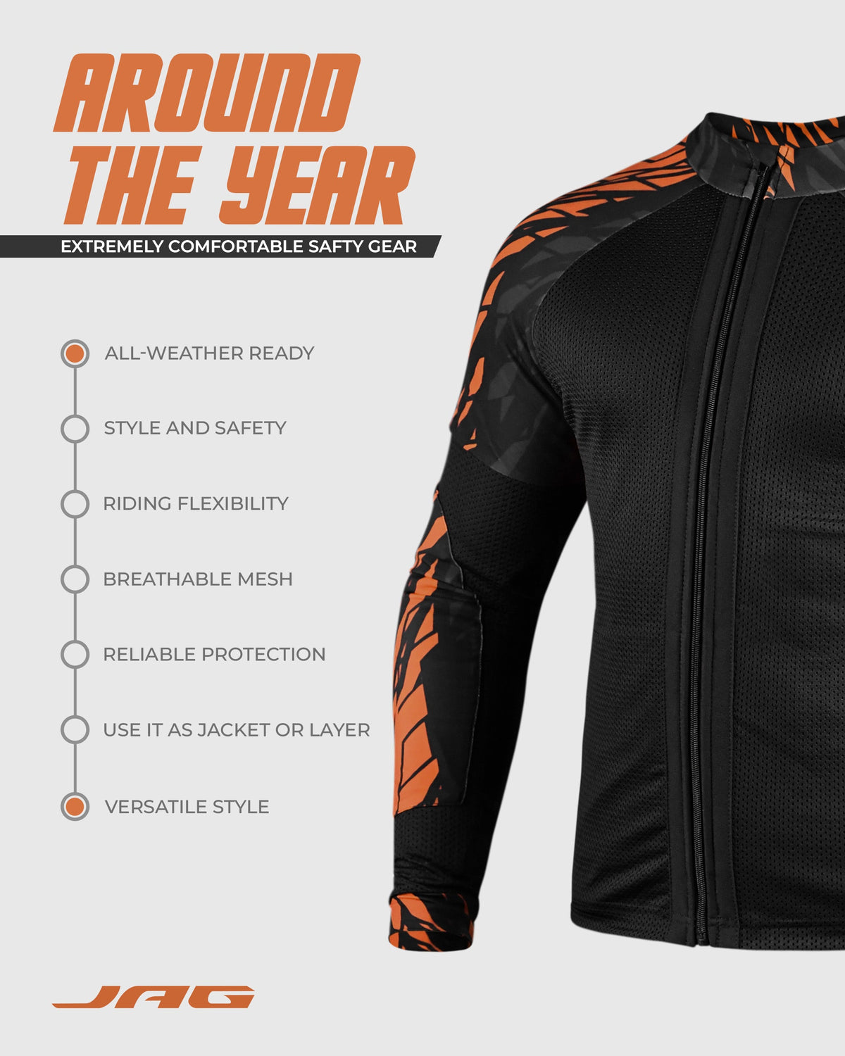 Camisa de motocicleta de malla JAG | Protección con certificación CE