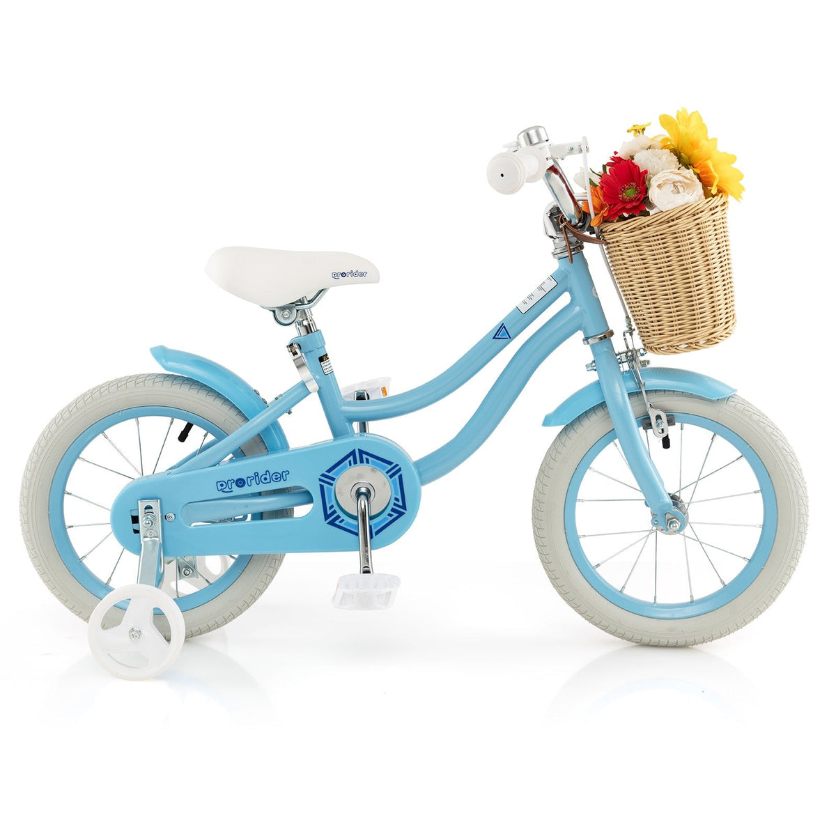 14-Inch Kids Bike with Training Wheels and Adjustable Handlebar Seat