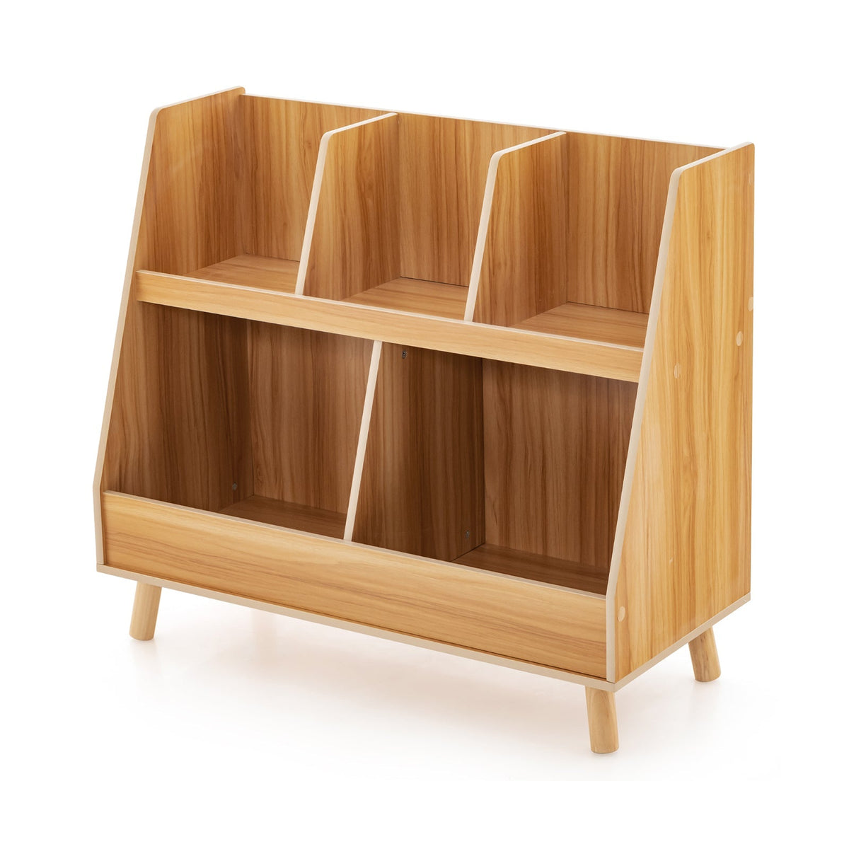 5-Cube Kids Bookshelf and Toy Organizer with Anti-Tipping Kits