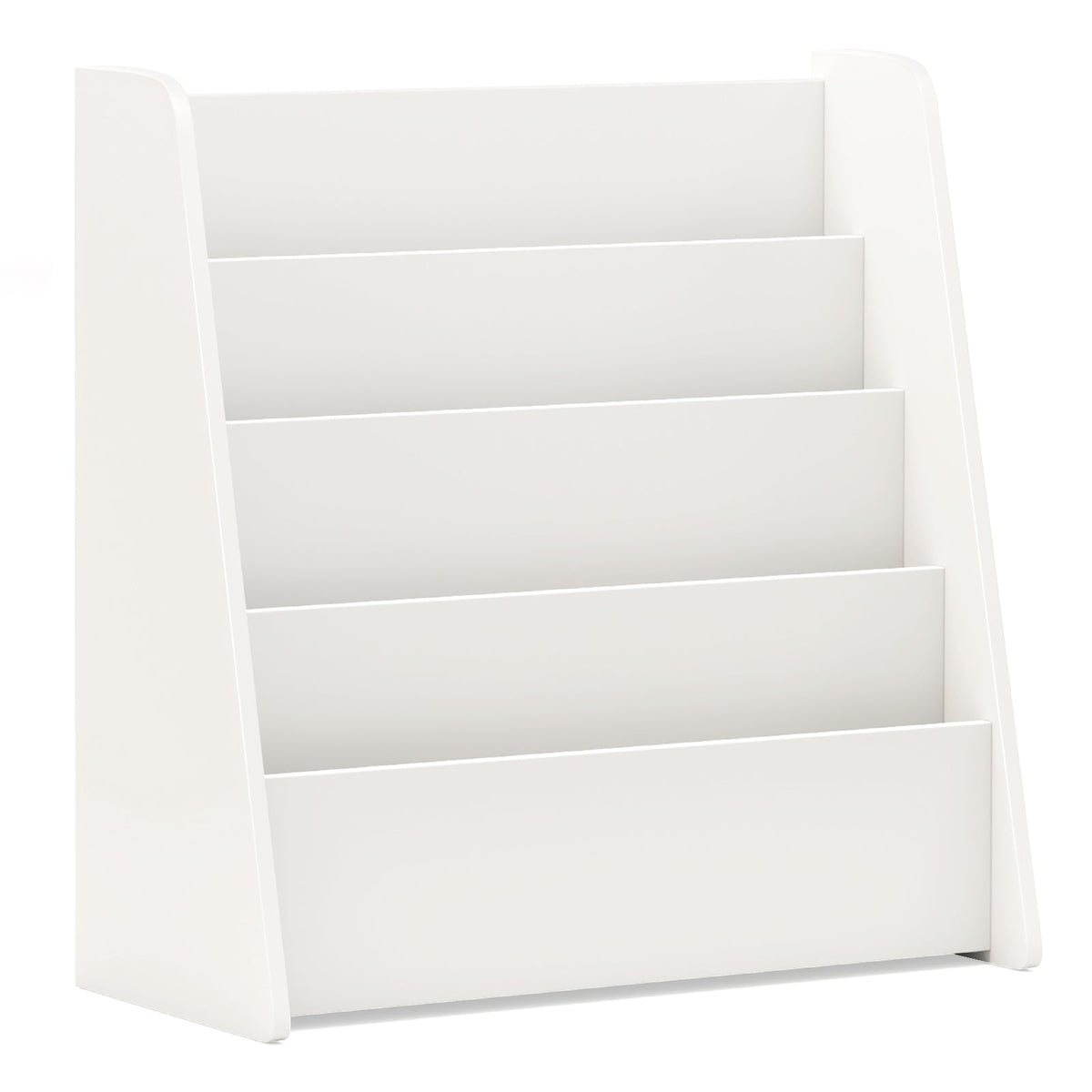 4-Tier Kids Bookshelf with Deep Compartments for Bedroom-White