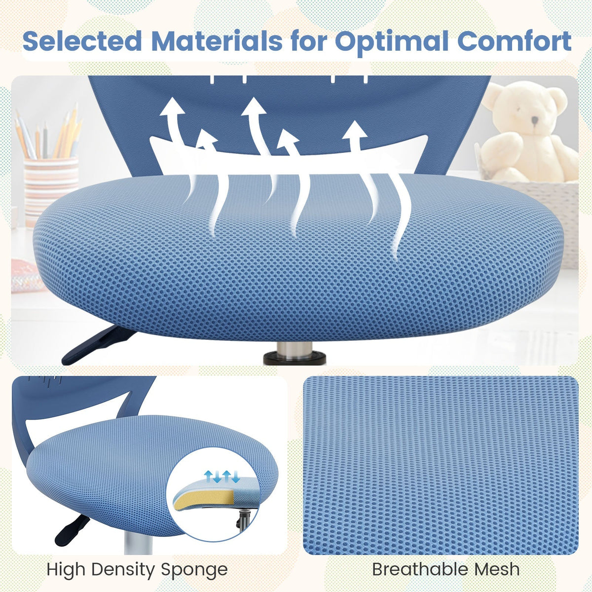 Ergonomic Children Study Chair with Adjustable Height
