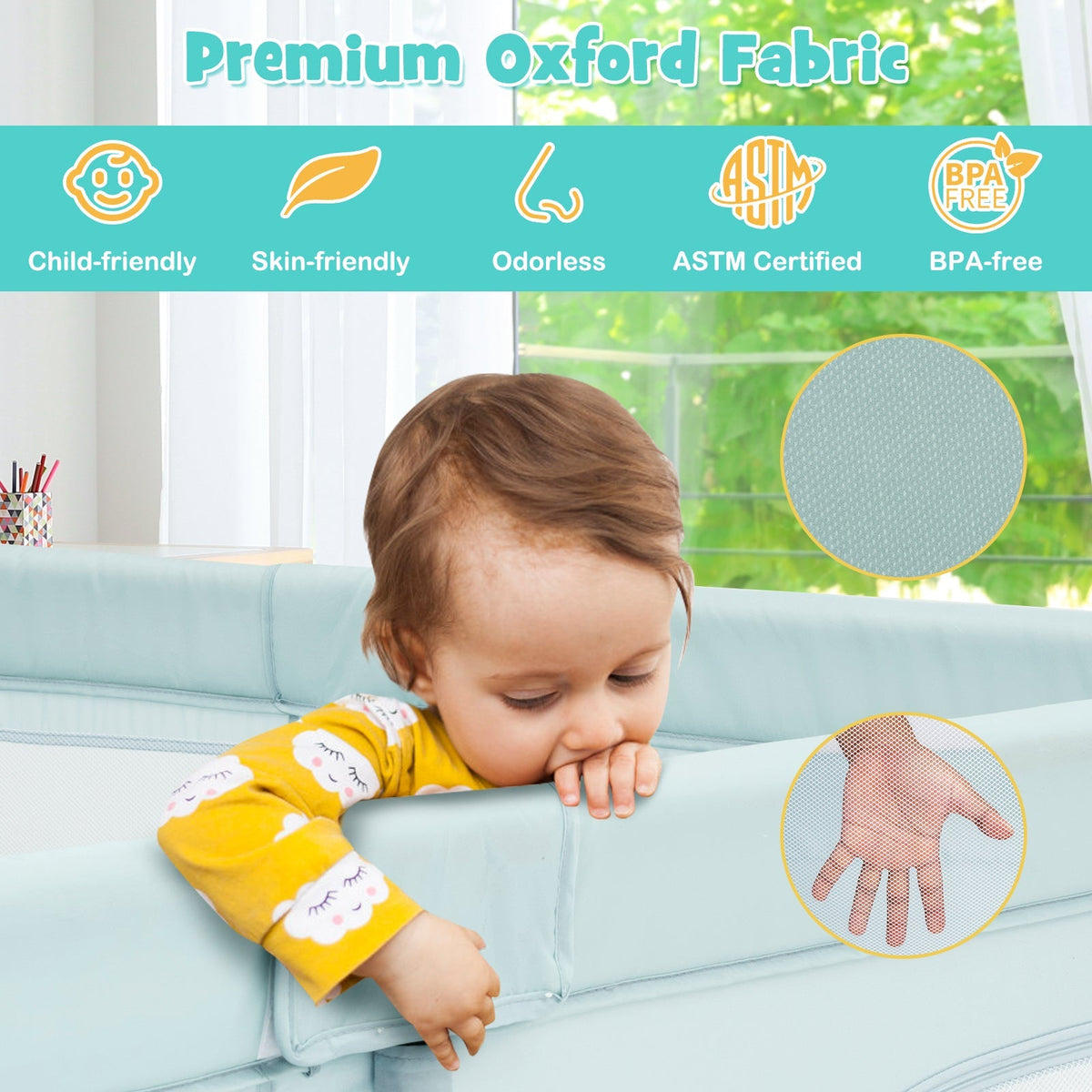 Large Infant Baby Playpen Safety Play Center Yard with 50 Ocean Balls