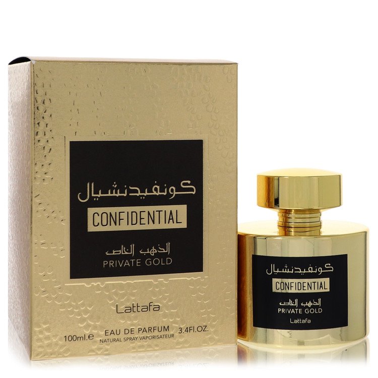 Lattafa Confidential Private Gold de Lattafa Eau De Parfum Spray (Unisex) 3.4 oz para Hombre