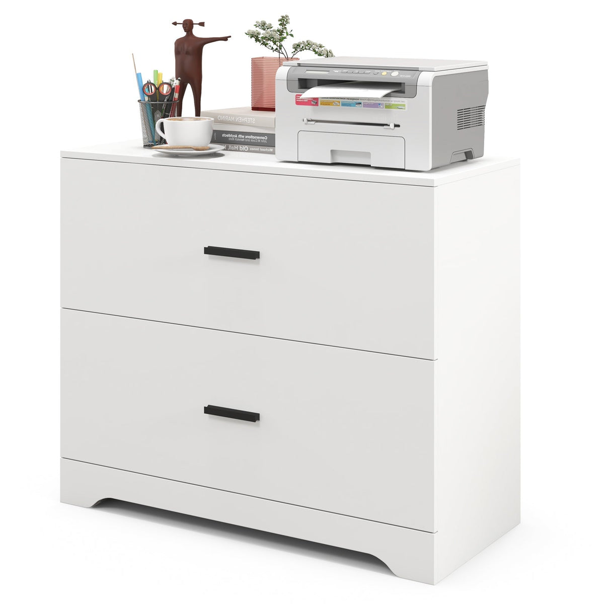 2-Drawer Lateral File Cabinet with Adjustable Bars for Home and Office