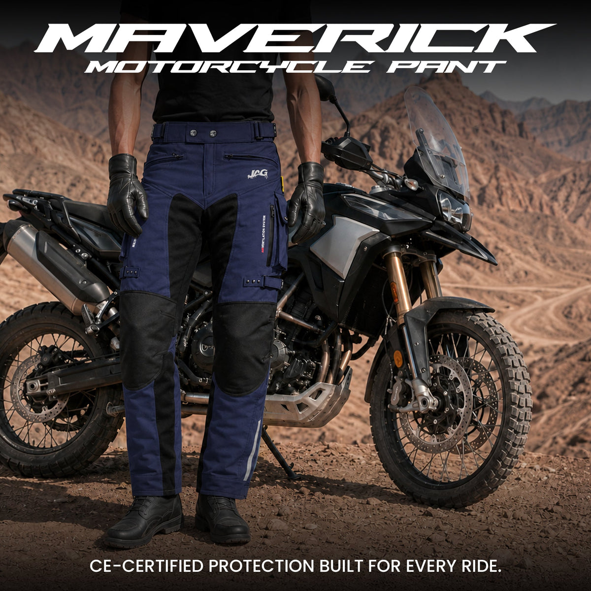 JAG Maverick Motorcycle Protective Pant - Black