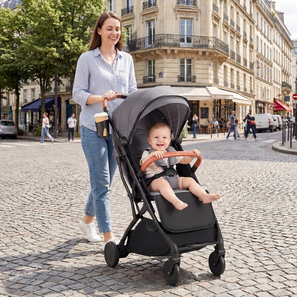 Lightweight Baby Stroller Compact Travel Stroller with One-Hand Folding