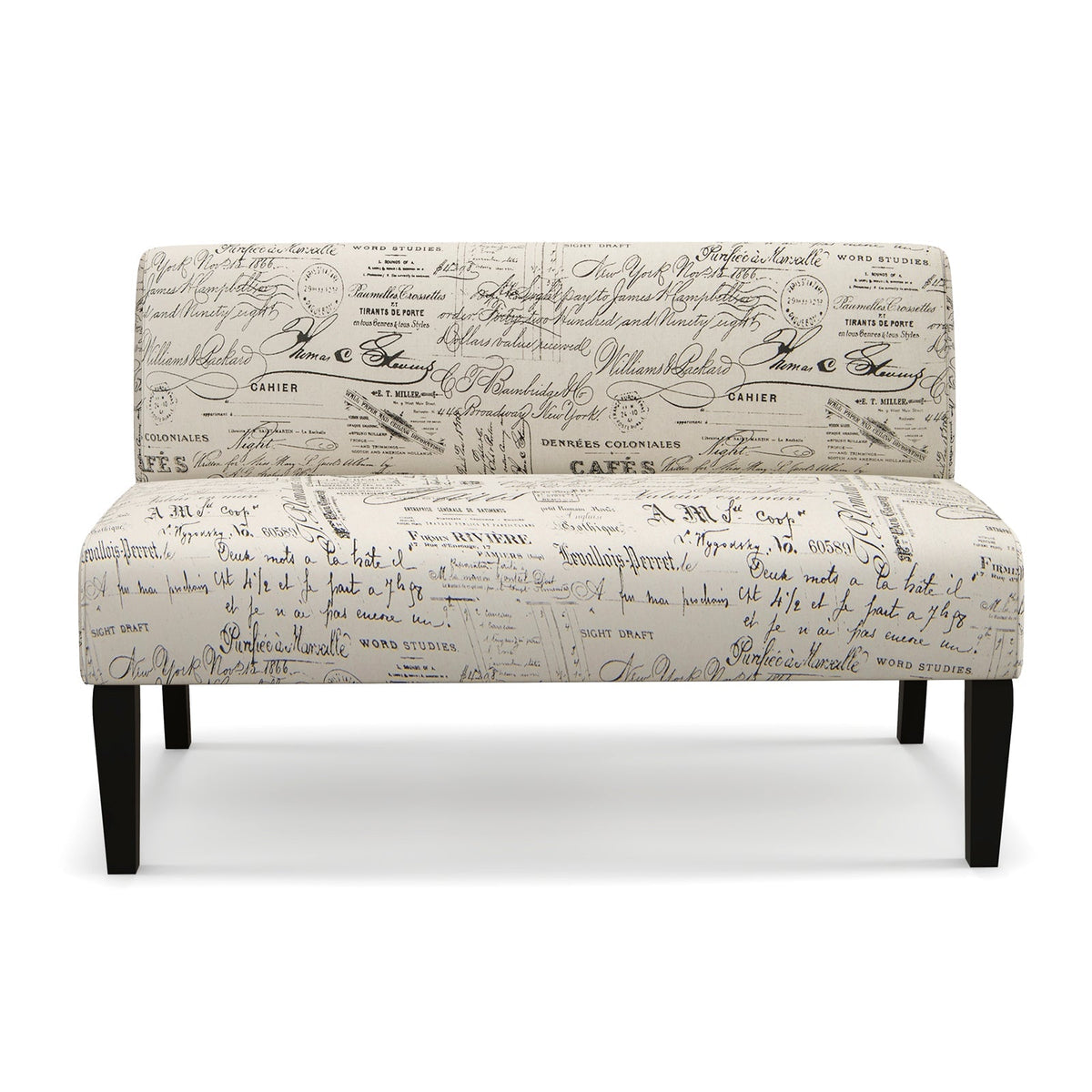 Living Room Wooden Leg Armless Loveseat Sofa-Multicolor