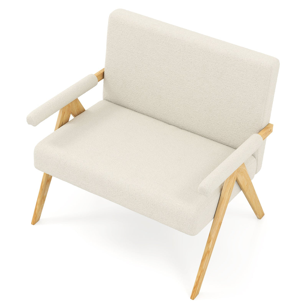 Loveseat Sofa with Armrests and Wooden Legs