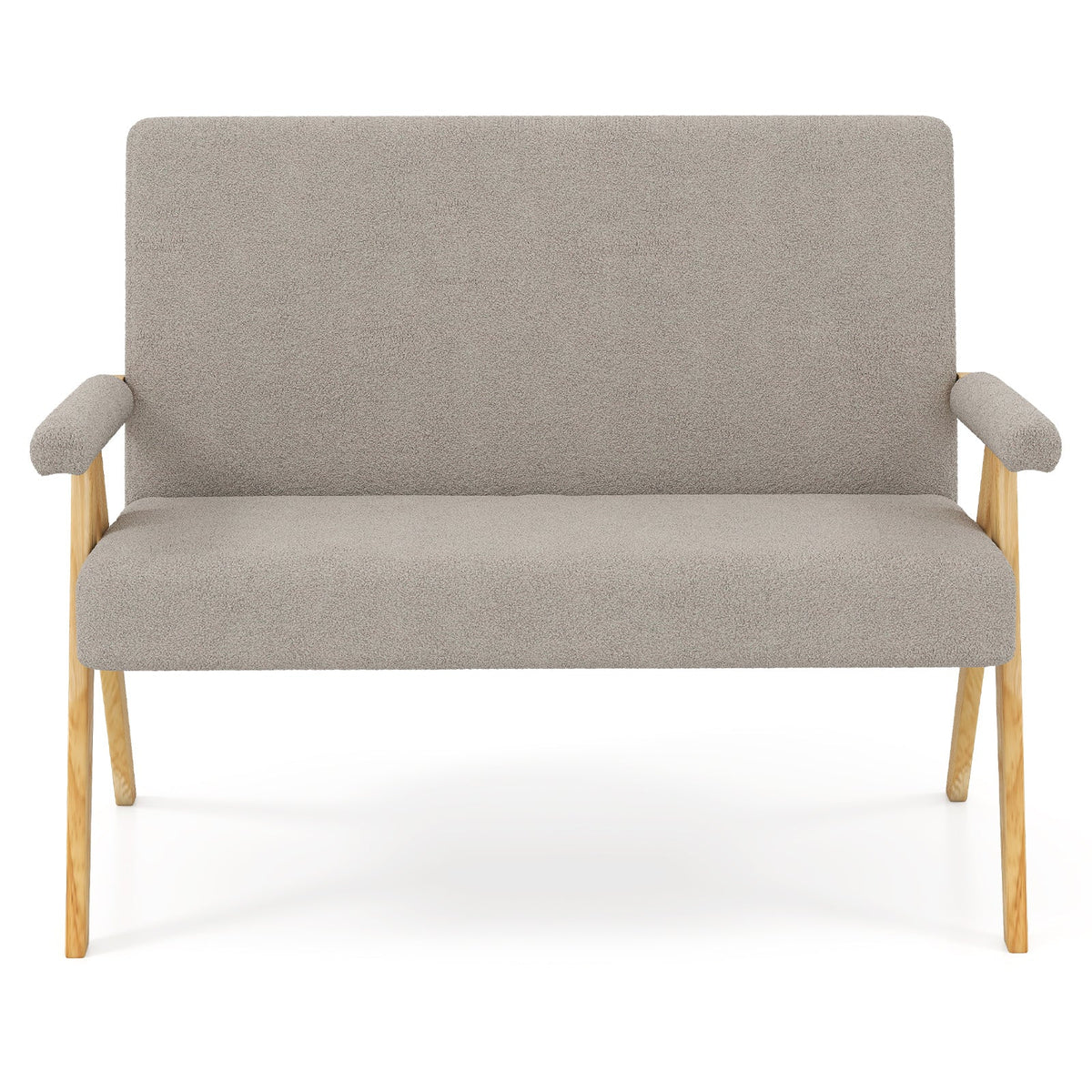 Loveseat Sofa with Armrests and Wooden Legs