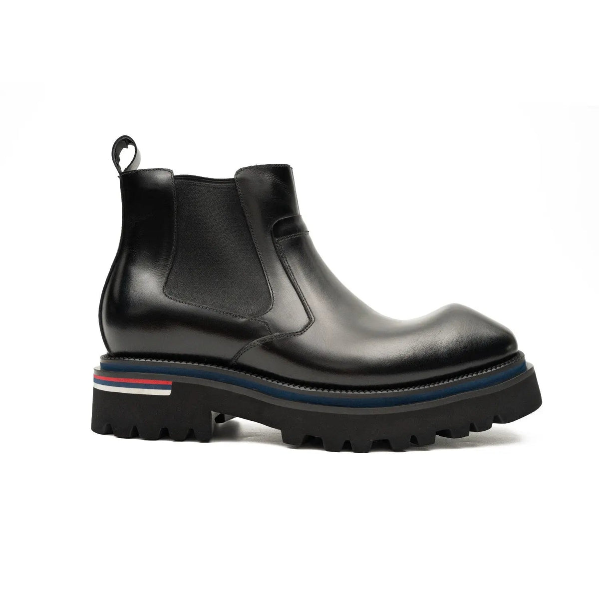 Black Calf Leather Chelsea Boots