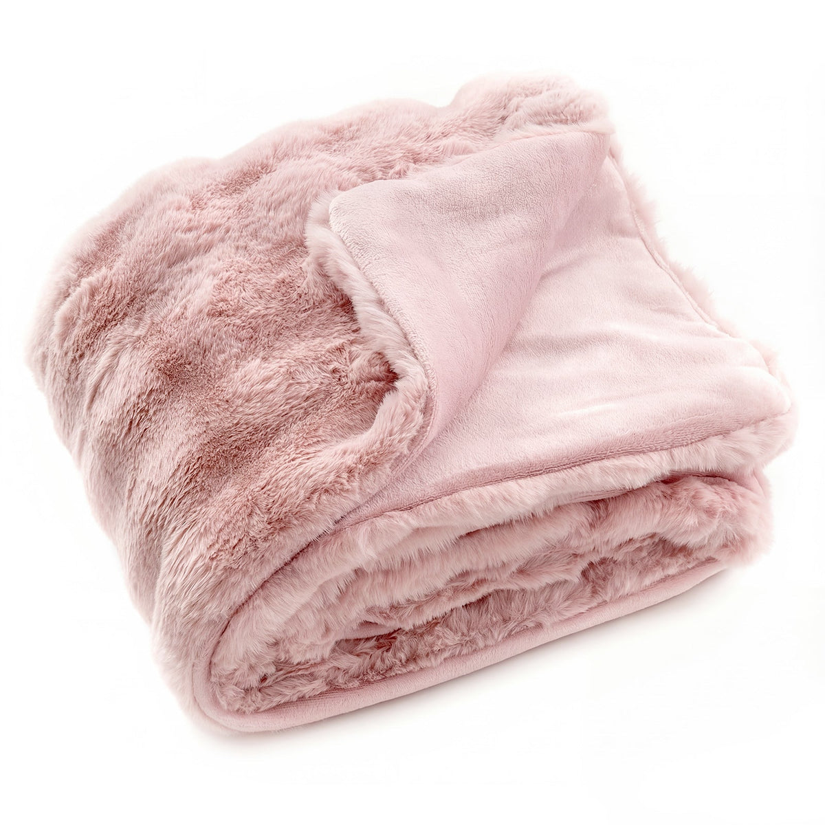 Luxury Fuzzy Plush Rabbit Fur Bubble Blanket for Armchair