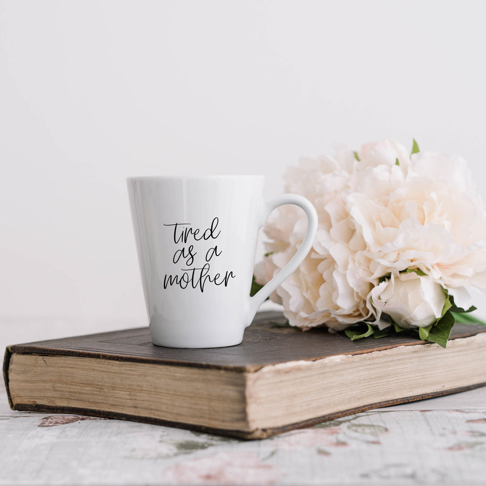Tired As A Mother Grande Limited Edition Round 2 Mug Gift For Mom Navy Royal Blue Or White