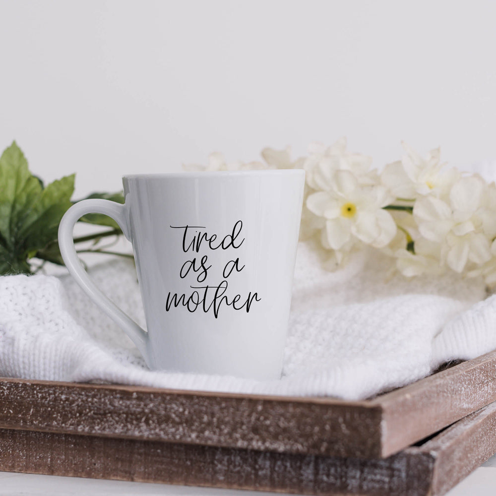 Tired As A Mother Grande Limited Edition Round 2 Mug Gift For Mom Navy Royal Blue Or White