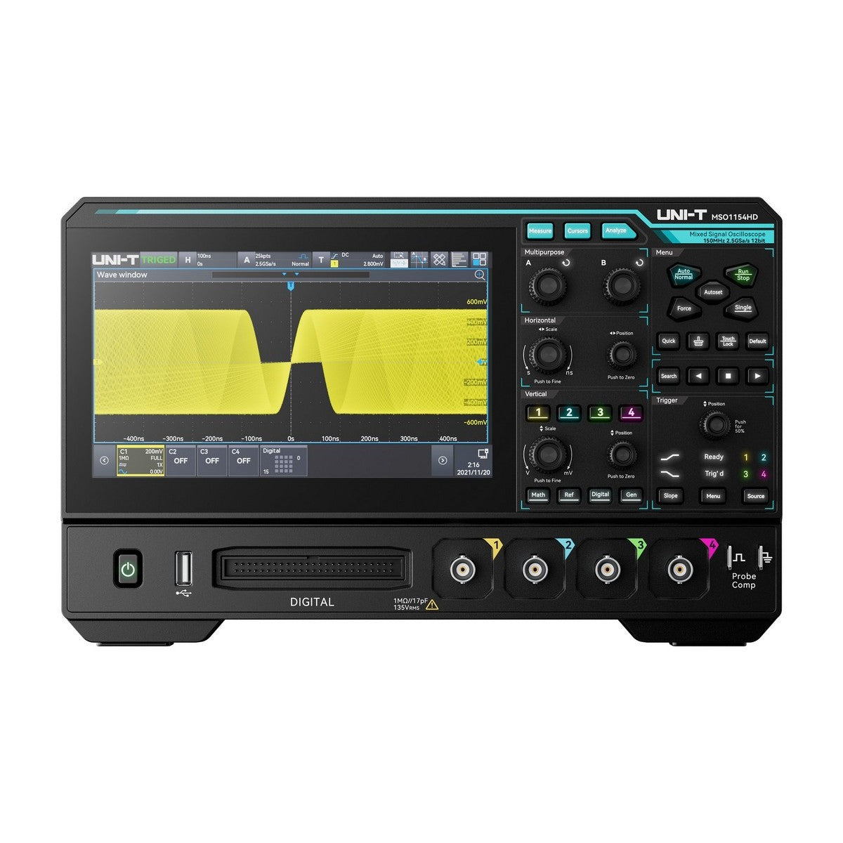 MSO1154HD 150 MHz 4Ch 12-Bit Mixed Signal Oscilloscope