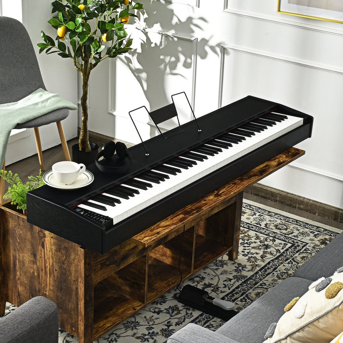 88-Key Full Size Digital Piano Weighted Keyboard with Sustain Pedal