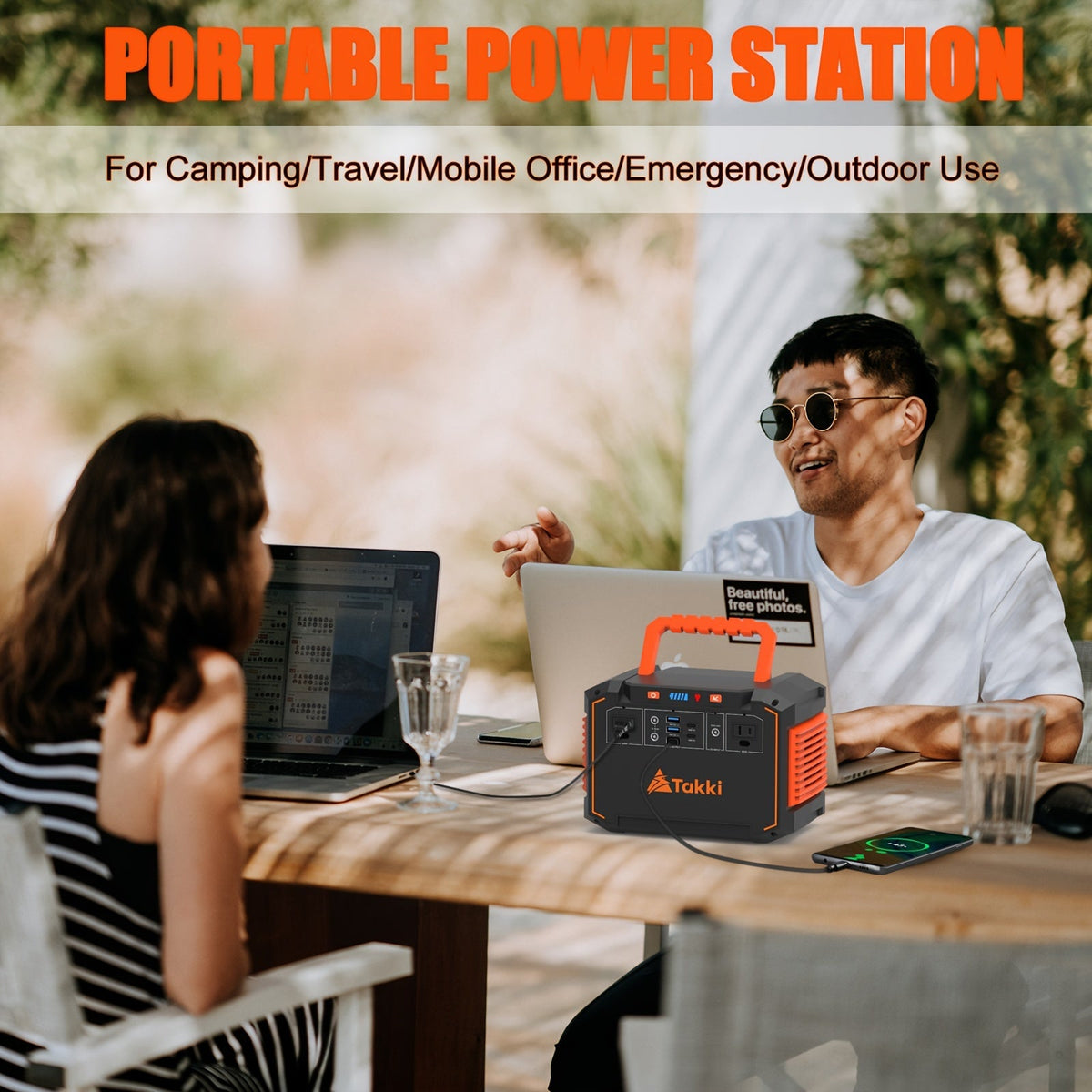 Estación de energía portátil de 300W, generador solar con panel solar plegable, fuente de alimentación de respaldo para camping