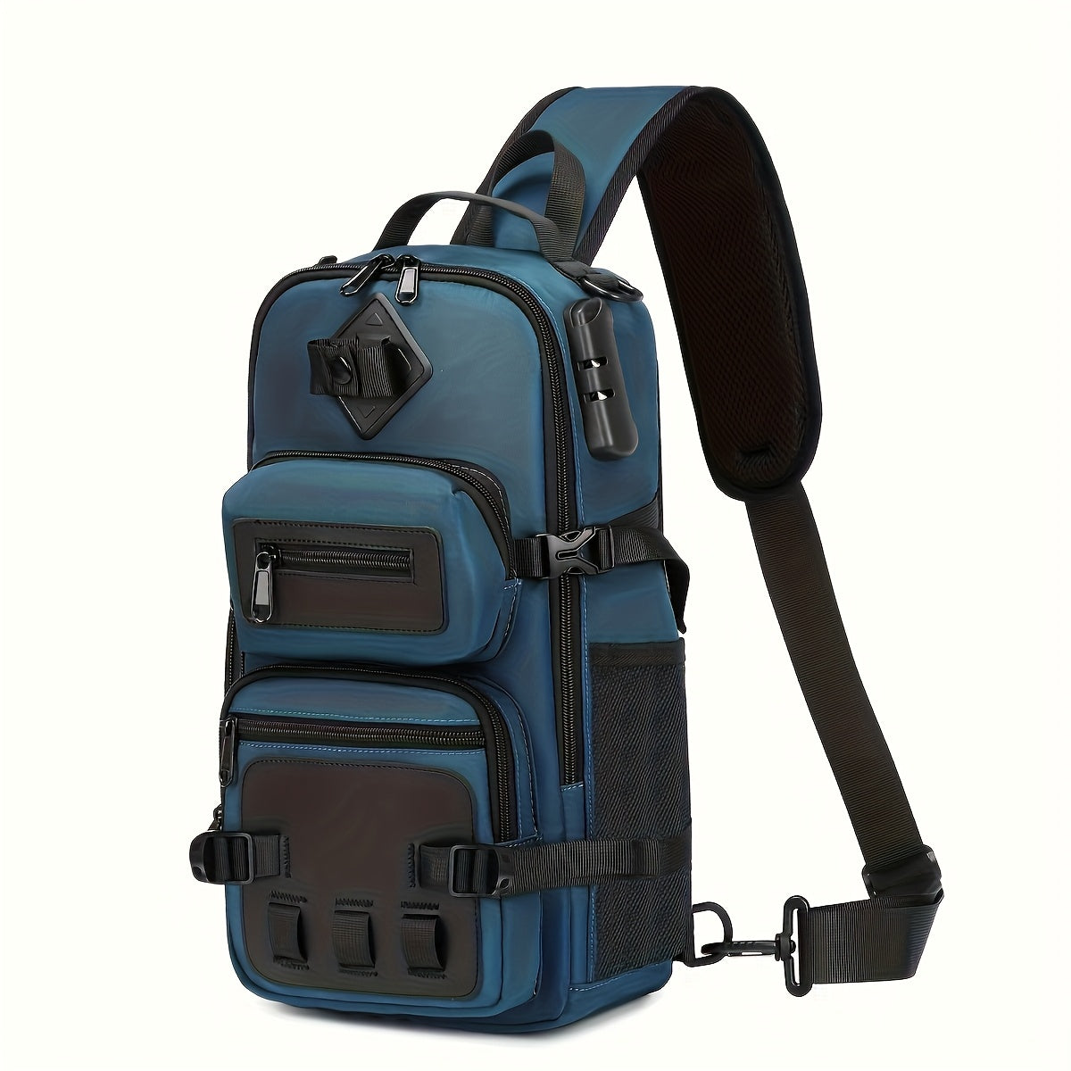 Bolso bandolera antirrobo para hombre, mochila de pecho cruzada, bolso de viaje impermeable con USB