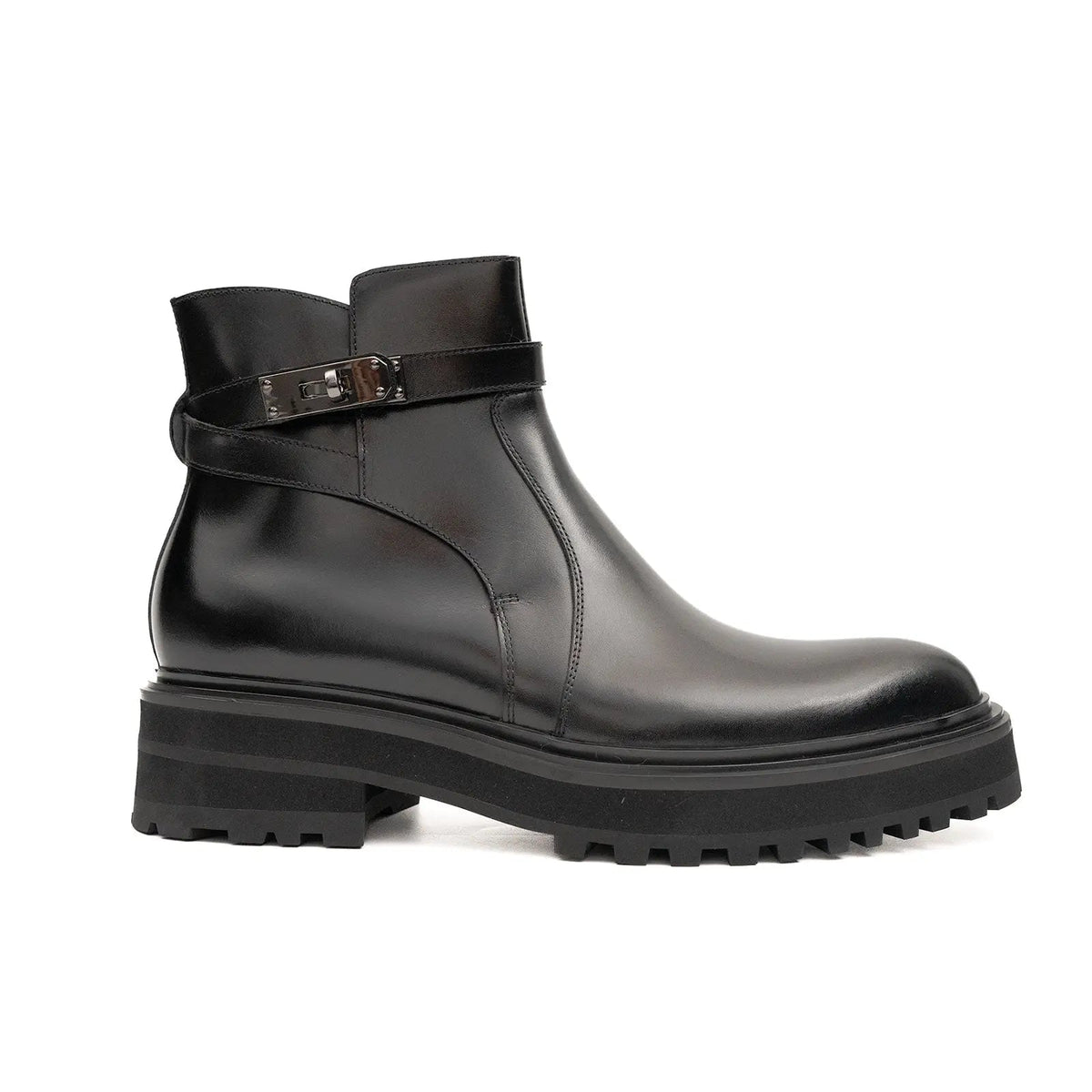 Black Calf Leather Chelsea Boots