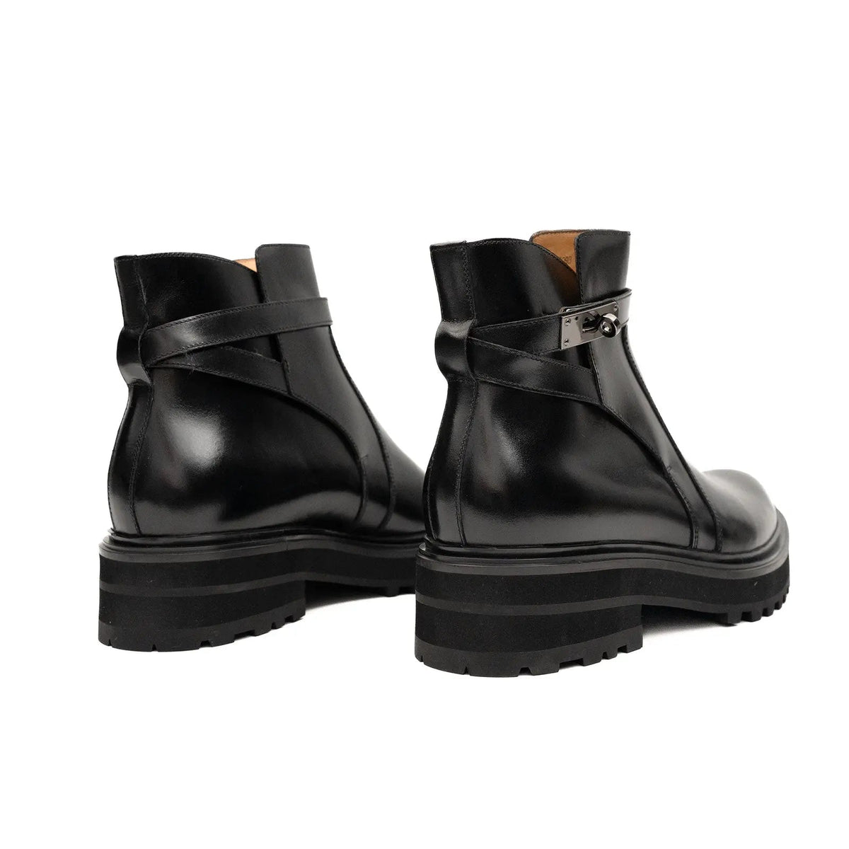 Black Calf Leather Chelsea Boots