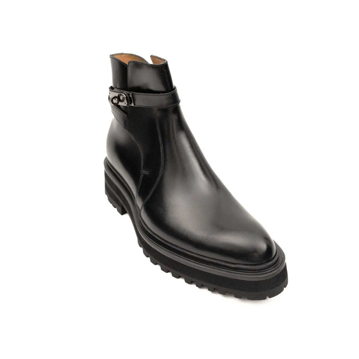 Black Calf Leather Chelsea Boots