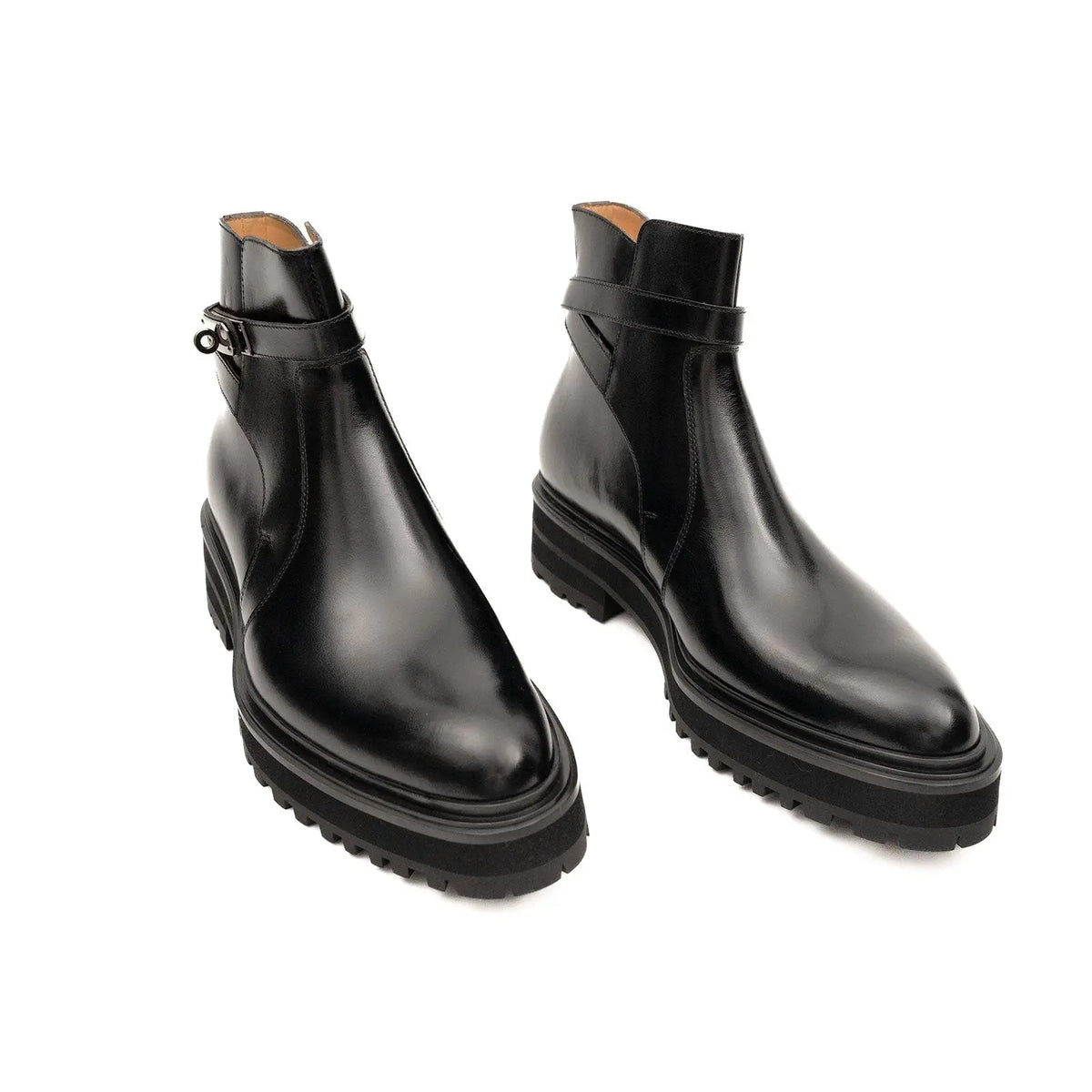 Black Calf Leather Chelsea Boots