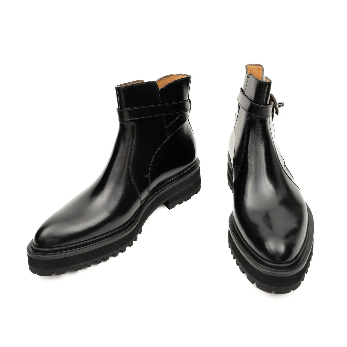 Black Calf Leather Chelsea Boots