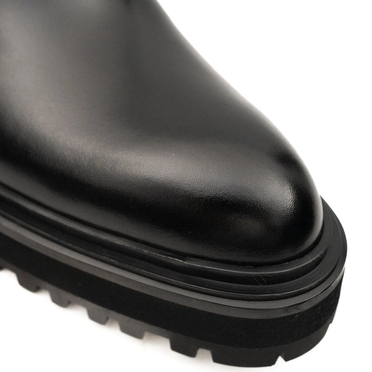 Black Calf Leather Chelsea Boots