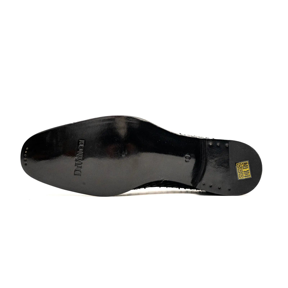 Black Plain-Toe Snakeskin Oxford Shoes